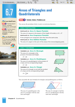 6.7 Areas of Triangles and Quadrilaterals