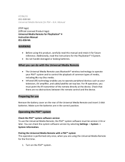 WARNING What you can do with the Universal Media Remote