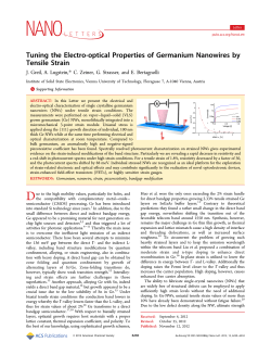 Tuning the Electro-optical Properties of Germanium Nanowires by