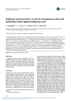 Embryonic survival at day 9, 21 and 35 of pregnancy in intact and