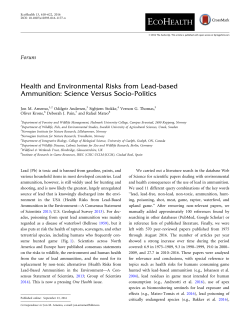 Health and Environmental Risks from Lead