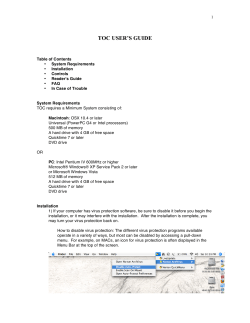 toc user`s guide - TOC: A New