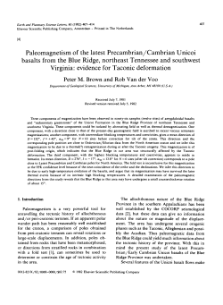 Paleomagnetism of the latest Precambrian/Cambrian