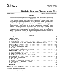 DSP/BIOS Timers and Benchmarking Tips