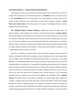 1 PHYS:1200 LECTURE 36 &mdash; ATOMIC AND NUCLEAR PHYSICS