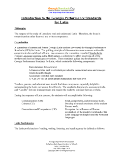 Latin Introduction