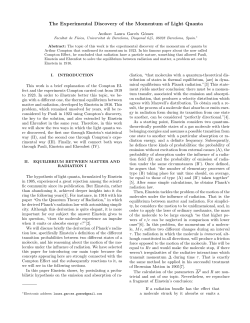 The Experimental Discovery of the Momentum of Light Quanta