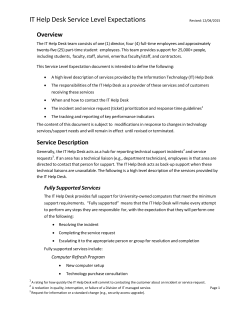 IT Help Desk Service Level Expectations