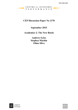 Academies 2: The New Batch - The Centre for Economic Performance