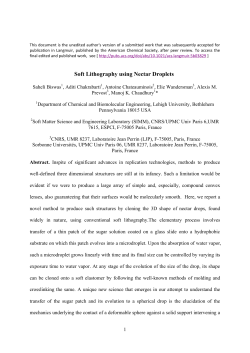 Soft Lithography using Nectar Droplets