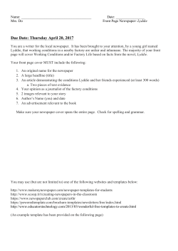 Due Date: Thursday April 20, 2017