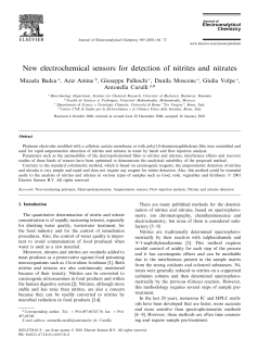 New electrochemical sensors for detection of nitrites and nitrates