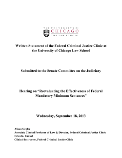 Federal Criminal Justice Clinic Written Statement for September 18