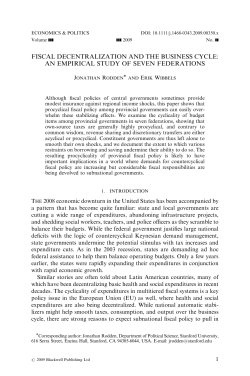 fiscal decentralization and the business cycle