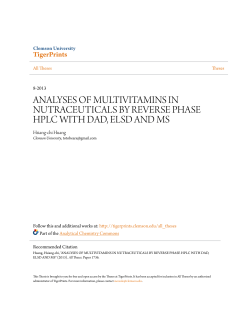 analyses of multivitamins in nutraceuticals by reverse
