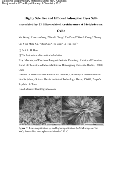 Highly Selective and Efficient Adsorption Dyes Self