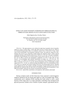 Effect of light intensity introduced through optical fibers to soil redox