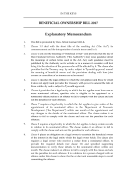 Beneficial Ownership Bill 2017