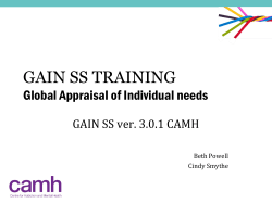 Info Training in Use of the GAIN SS
