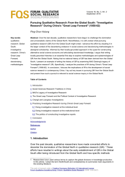 Pursuing Qualitative Research From the Global South