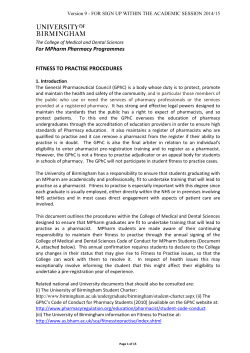 Fitness to Practise Procedures