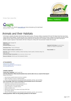 Animals and their Habitats