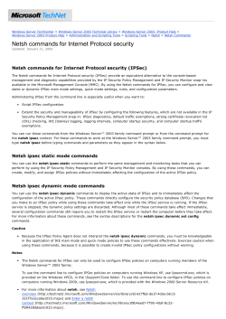 Netsh commands for Internet Protocol security