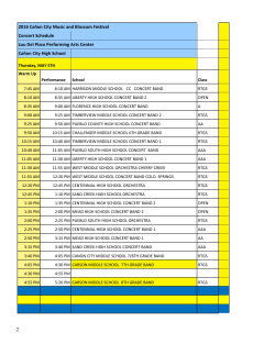 2016 Ca&ntilde;on City Music and Blossom Festival Concert Schedule Lou