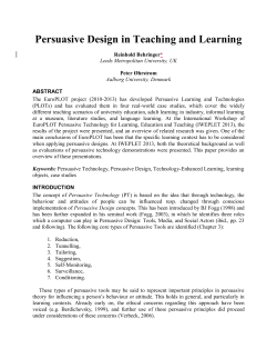 Persuasive Design in Teaching and Learning