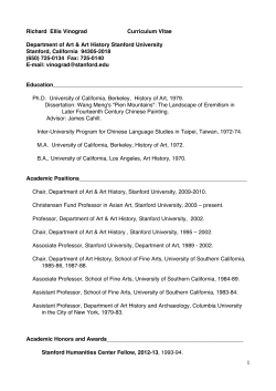 Curriculum Vitae PDF - Stanford`s Art Department