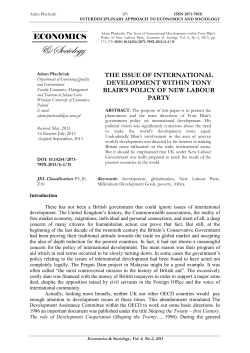 the issue of international development within tony blair`s policy of