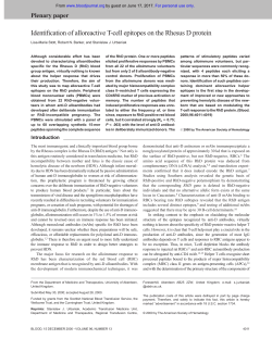Identification of alloreactive T-cell epitopes on the Rhesus D protein