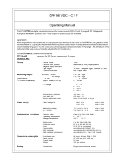 Operating Manual DPM 96 VDC