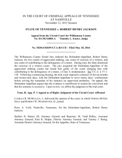 STATE OF TENNESSEE v. ROBERT HENRY JACKSON