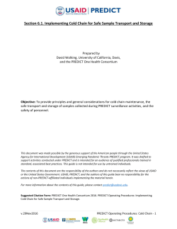 Section 6.1. Implementing Cold Chain for Safe Sample Transport