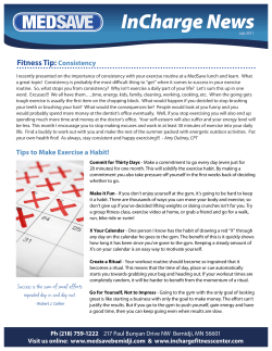 InCharge News - InCharge Fitness Center