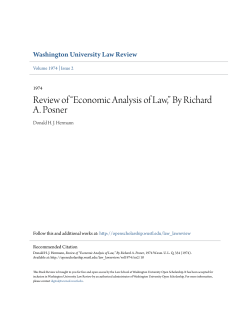 Review of &ldquo;Economic Analysis of Law,&rdquo; By Richard A. Posner