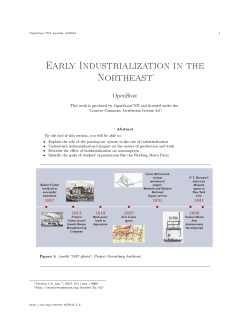 Early Industrialization in the Northeast