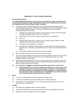 ANNEXURE B &ndash; ESTATE DESIGN GUIDELINES 1. Primary Street