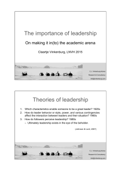 The importance of leadership