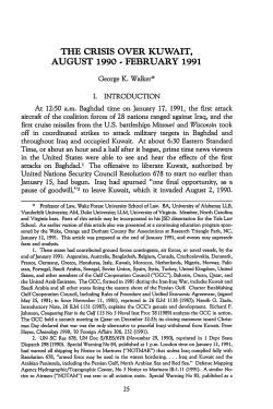The Crisis over Kuwait, August 1990 - February 1991