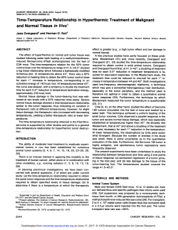 Time-Temperature Relationship in Hyperthermic