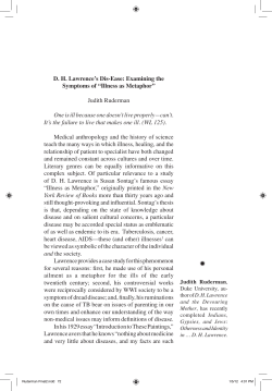 D. H. Lawrence s DisSEase: Examining the Symptoms of Illness as