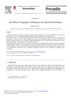 The Effect of Ergogenic Substances Over Sports Performance
