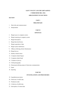 SAINT VINCENT AND THE GRENADINES CYBERCRIME BILL