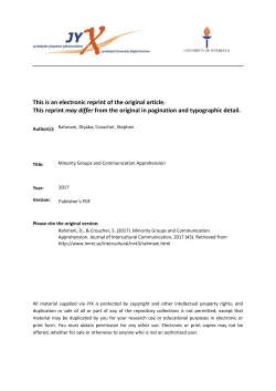 Minority Groups and Communication Apprehension