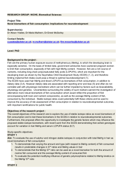 Novel biomarkers of fish consumption