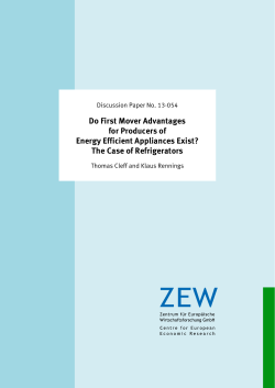 Do First Mover Advantages for Producers of Energy Efficient