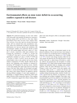 Environmental effects on stem water deficit in co