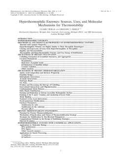 Hyperthermophilic Enzymes: Sources, Uses, and Molecular